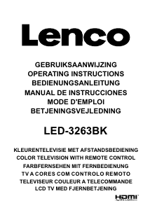 Mode d’emploi Lenco LED-3263BK Téléviseur LED