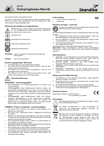 Mode d’emploi Skandika 80062 Narvik Lampe