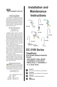 Manual de uso T&S EC-3105 Grifería