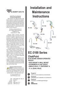 Manual de uso T&S EC-3103 Grifería