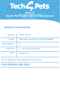 Handleiding Tech4Pets T4P-FEEDCAM7L Voederautomaat