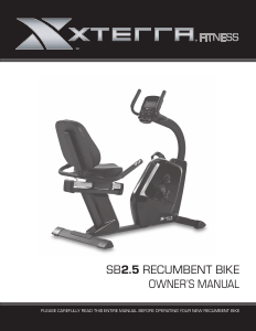 Manual XTERRA SB2.5 Exercise Bike