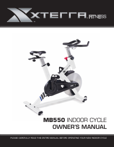 Manual XTERRA MB550 Exercise Bike