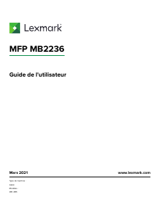 Mode d’emploi Lexmark MB2236adwe Imprimante multifonction