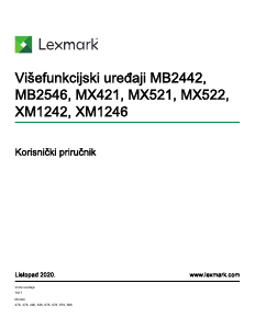 Priručnik Lexmark MB2442adwe Višenamjenski pisač