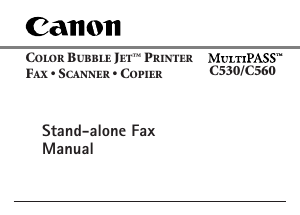 Manual Canon MultiPASS C560 Fax Machine