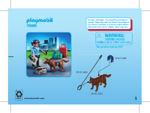 Manual Playmobil set 70085 Easter Eggs Police officer with dog