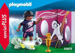 Manual Playmobil set 70875 Special Soccer player with goal