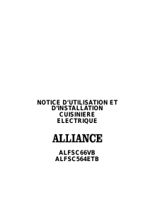 Mode d’emploi Alliance ALFDC66VB Cuisinière