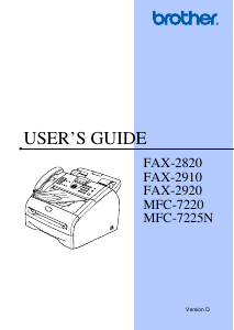 Manual Brother FAX-2820 Fax Machine