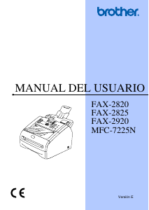 Manual de uso Brother FAX-2825 Máquina de fax