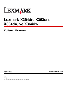 Kullanım kılavuzu Lexmark X264dn Çok işlevli yazıcı