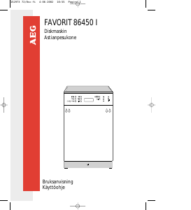 Bruksanvisning AEG F86450IW Diskmaskin