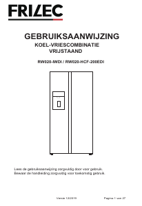 Handleiding Frilec RW020-HCF-200EDI Koel-vries combinatie