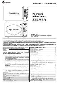 Instrukcja Zelmer 29Z010 Kuchenka mikrofalowa