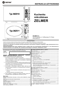 Instrukcja Zelmer 29Z011 Kuchenka mikrofalowa