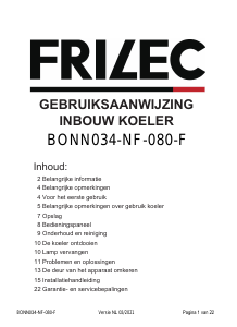 Handleiding Frilec BONN034-NF-080F Koelkast