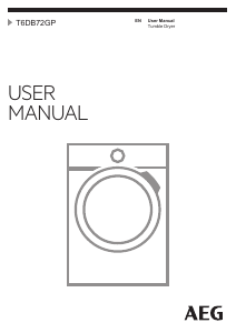 Manual AEG T6DB72GP Dryer