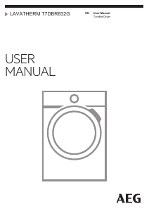 Manual AEG T7DBR832G Dryer