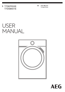 Manual AEG T7DSB831E Dryer