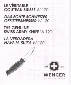 Manual de uso Wenger W 120 Cuchillo de bolsillo