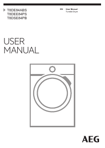 Manual AEG T8DE84ABS Dryer