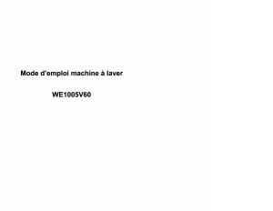 Mode d’emploi Welco WE1005V60 Lave-linge