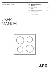 Manual de uso AEG CCE84773CB Placa