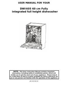 Manual Teka DWI 605 Dishwasher