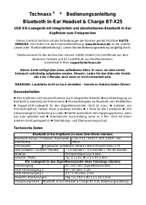 Bedienungsanleitung Technaxx BT-X25 Kopfhörer