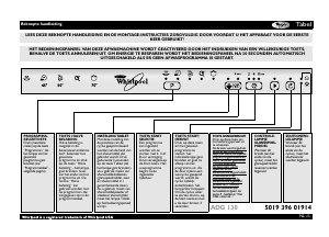 Handleiding Whirlpool ADG 130 Vaatwasser