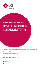 Manual LG 27BK550Y-B LED Monitor