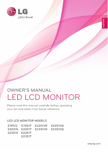 Handleiding LG E2051S-BN LED monitor