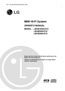 Handleiding LG LM-M540D Stereoset