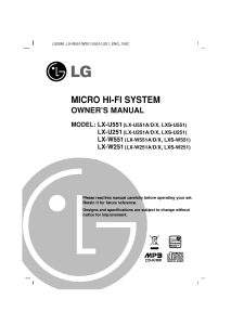 Handleiding LG LX-U251D Stereoset