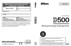Bruksanvisning Nikon D500 Digitalkamera
