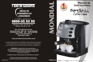 Manual Mondial C-08 Coffee Cream Máquina de café expresso