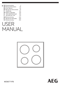 Manual AEG IKE95771FB Hob