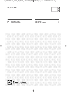 Manuale Electrolux MQ927GNE Microonde