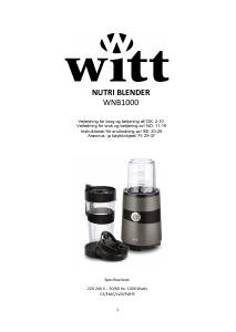 Brugsanvisning Witt WNB1000 Blender