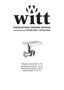 Brugsanvisning Witt WPMG8 Kødhakker