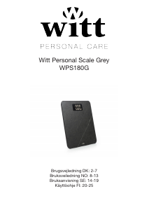 Brugsanvisning Witt WPS180G Personvægt