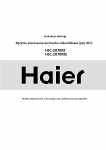 Instrukcja Haier HSC-2070M Kuchenka mikrofalowa