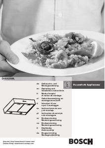 Brugsanvisning Bosch DHU626ML Emhætte