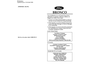Handleiding Ford Bronco (1995)