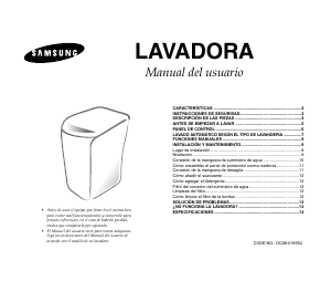 Manual de uso Samsung WA13R3 Lavadora