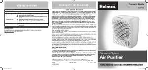 Handleiding Holmes HAP116Z-U Luchtreiniger