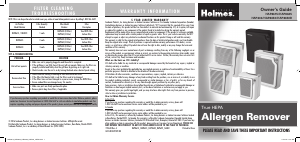Manual Holmes HAP8650B-NU-2 Air Purifier