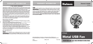 Manual Holmes HNF0466-CTU Fan