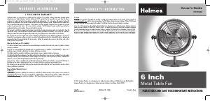 Manual Holmes HDF0646-CTU Fan